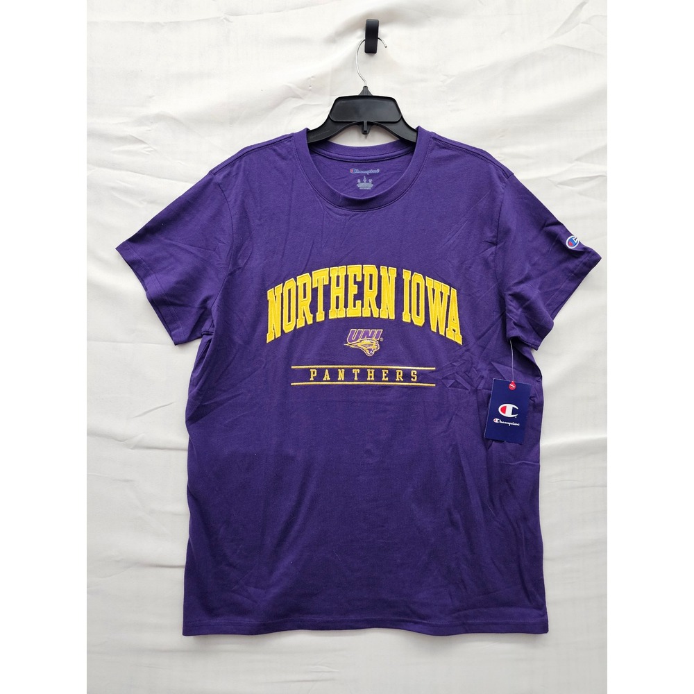 Champion Mens Northern Iowa Panthers T-Shirt Purple Cotton Athletic Size Large